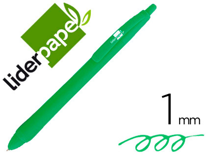 Bolígrafo Liderpapel Gummy Touch tinta verde